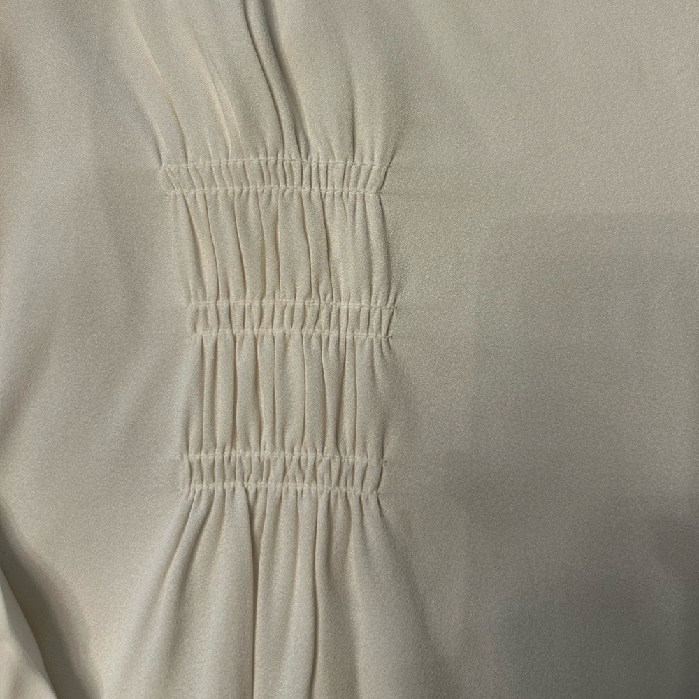 J. Crew Women’s Shirred-waist Top in viscose crepe Ivory Size 16 NWT #CF445 - Picture 5 of 7